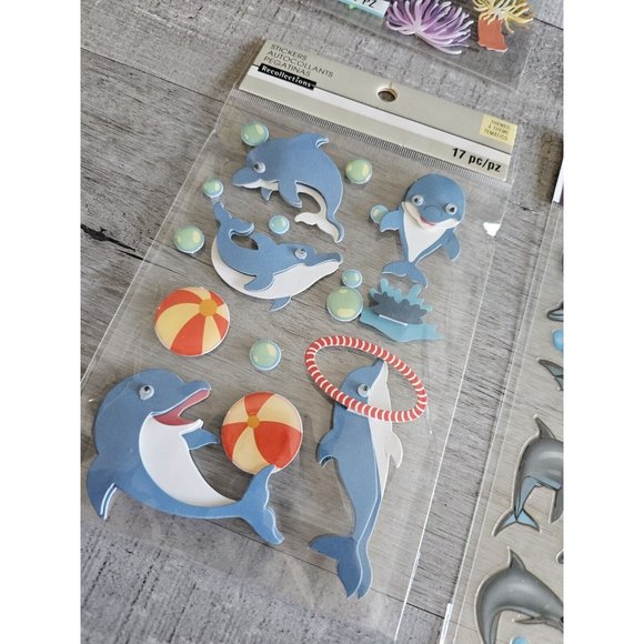 Sticker Lot Ocean Fish Sharks Dolphins Beach Scrapbooking 3D Stickers RARE #44 - Picture 2 of 8
